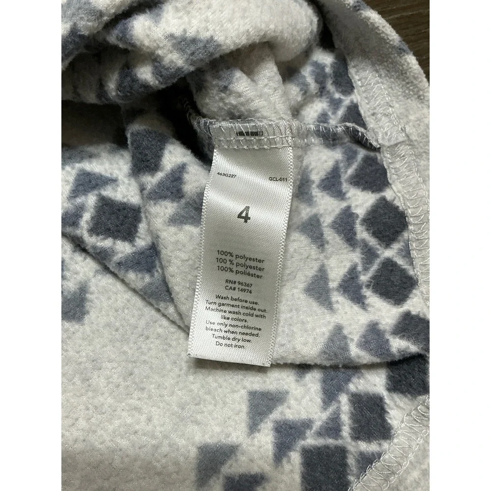 OshKosh‎ Bgosh Kids Fleece Pullover Gray Geometric Pattern Size 4